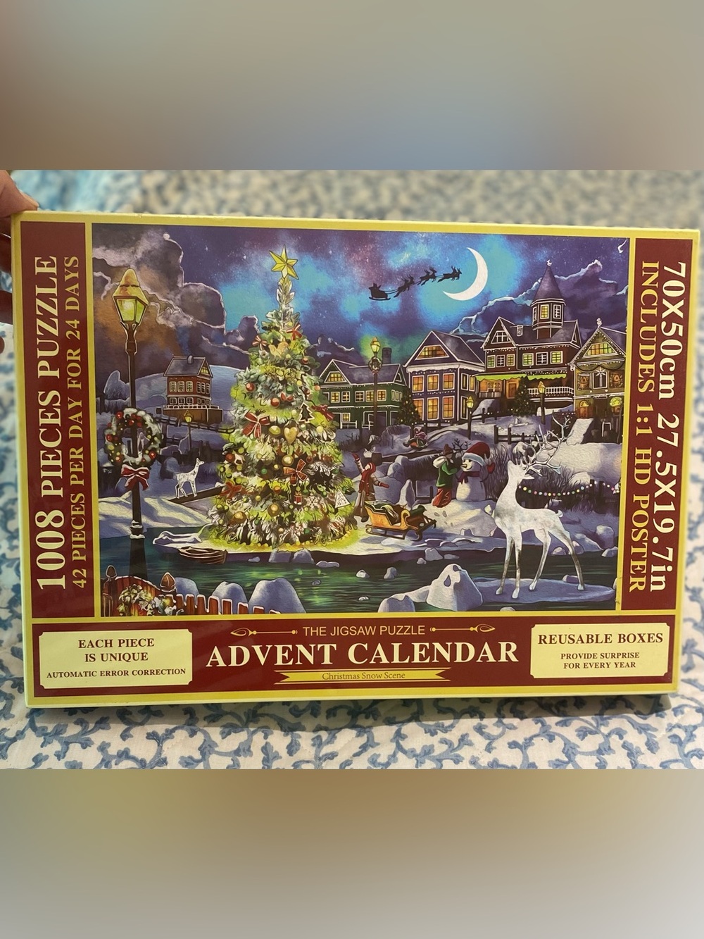 Christmas Advent Calendar 1000 Piece Jigsaw Puzzle 24 Day Countdown New